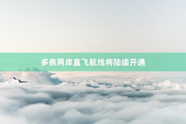 多条两岸直飞航线将陆续开通