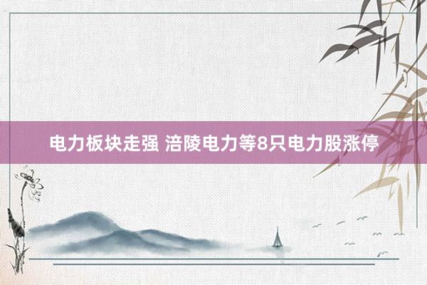 电力板块走强 涪陵电力等8只电力股涨停