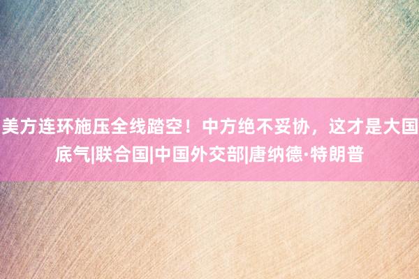 美方连环施压全线踏空！中方绝不妥协，这才是大国底气|联合国|中国外交部|唐纳德·特朗普