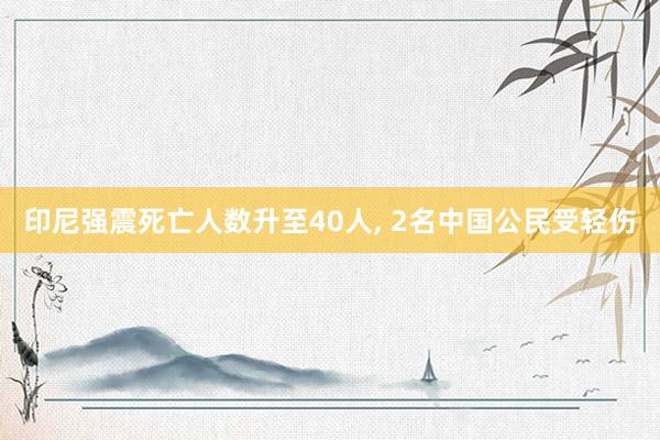 印尼强震死亡人数升至40人, 2名中国公民受轻伤