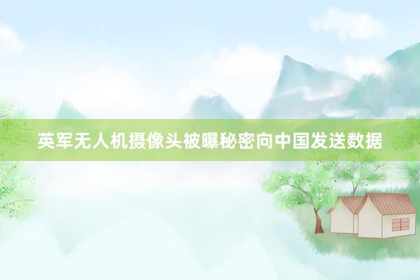 英军无人机摄像头被曝秘密向中国发送数据