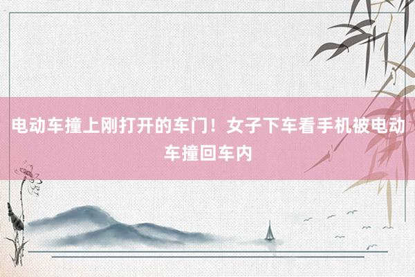 电动车撞上刚打开的车门！女子下车看手机被电动车撞回车内