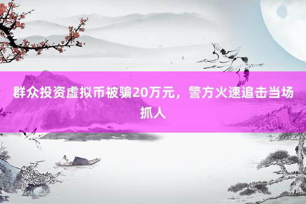 群众投资虚拟币被骗20万元，警方火速追击当场抓人