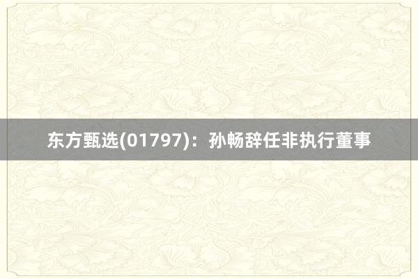 东方甄选(01797)：孙畅辞任非执行董事