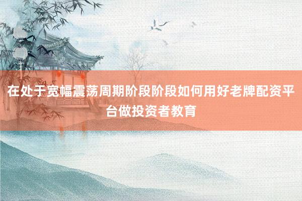 在处于宽幅震荡周期阶段阶段如何用好老牌配资平台做投资者教育