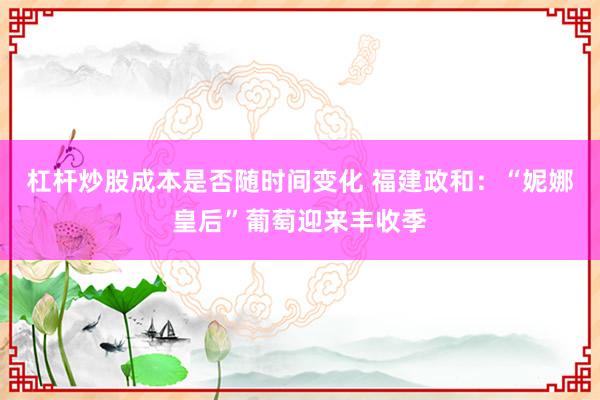 杠杆炒股成本是否随时间变化 福建政和：“妮娜皇后”葡萄迎来丰收季