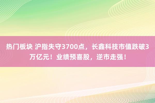 热门板块 沪指失守3700点，长鑫科技市值跌破3万亿元！业绩预喜股，逆市走强！