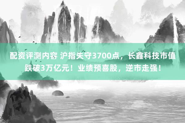 配资评测内容 沪指失守3700点，长鑫科技市值跌破3万亿元！业绩预喜股，逆市走强！