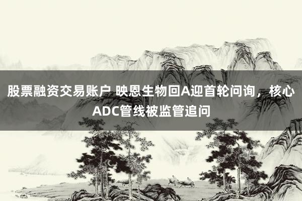 股票融资交易账户 映恩生物回A迎首轮问询，核心ADC管线被监管追问